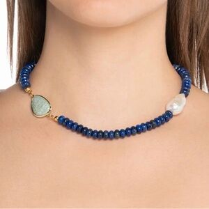 Mayamar Lapis Lazuli pearl Beaded Necklace
